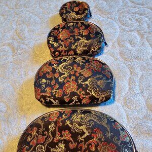 4 piece, Oriental design Cosmetic bag set - NWOT